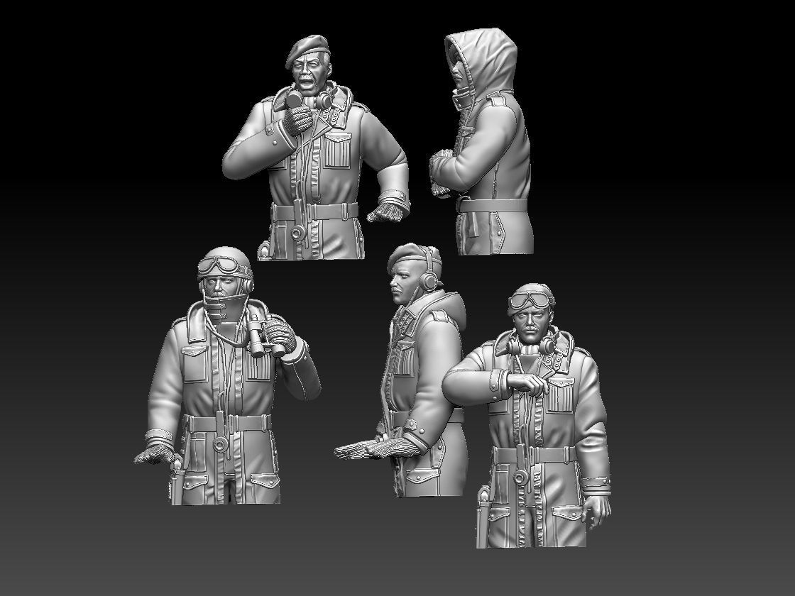 British tank crew ww2 3D print model_5