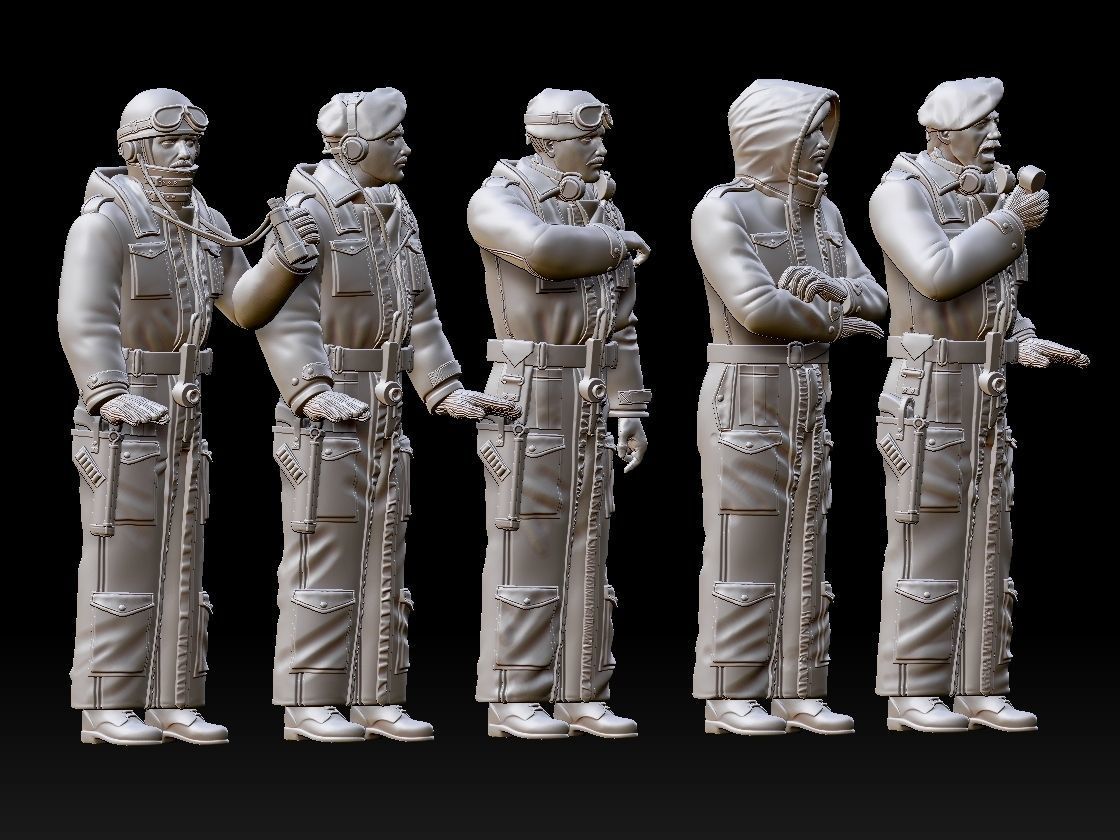 British tank crew ww2 3D print model_15