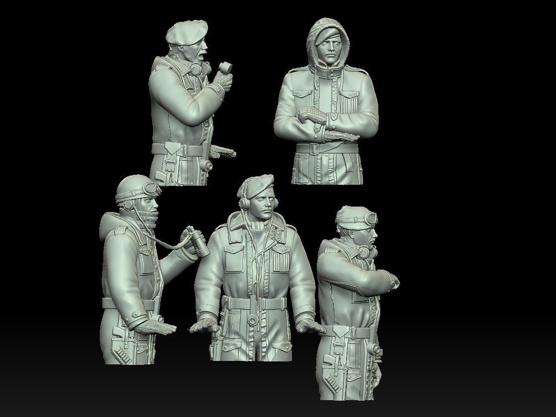 British tank crew ww2 3D print model_17