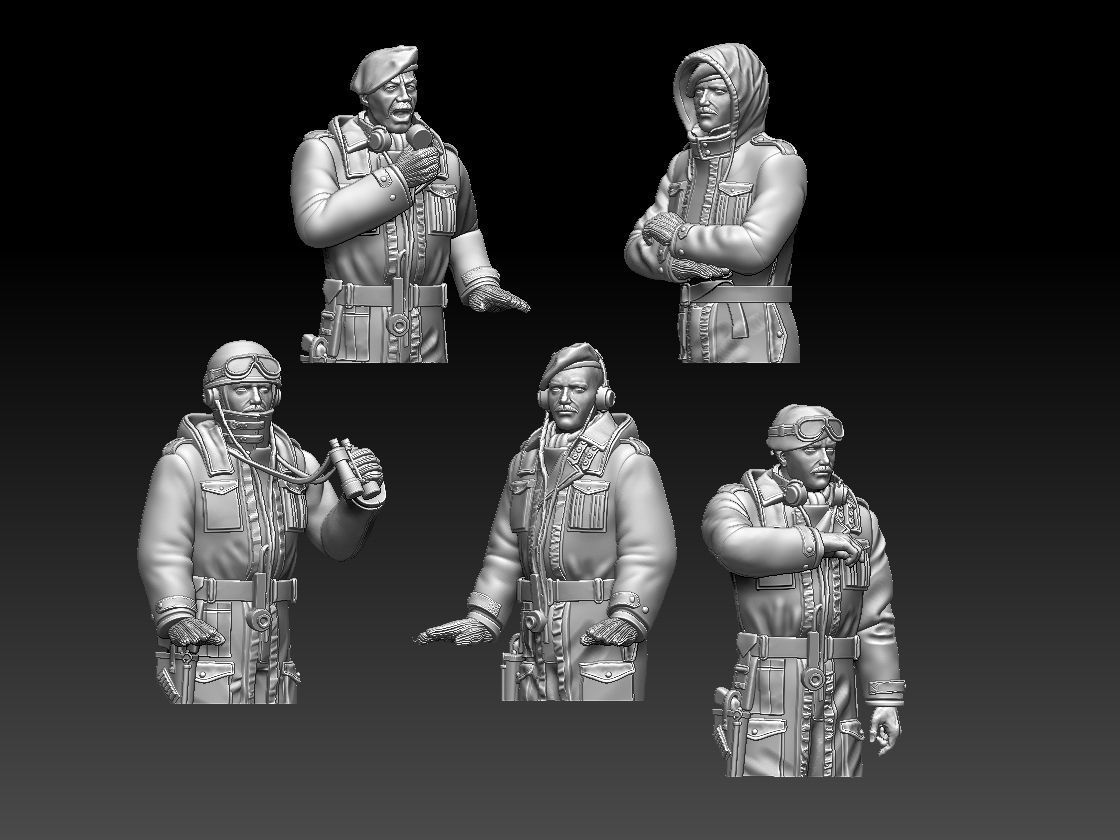 British tank crew ww2 3D print model_3