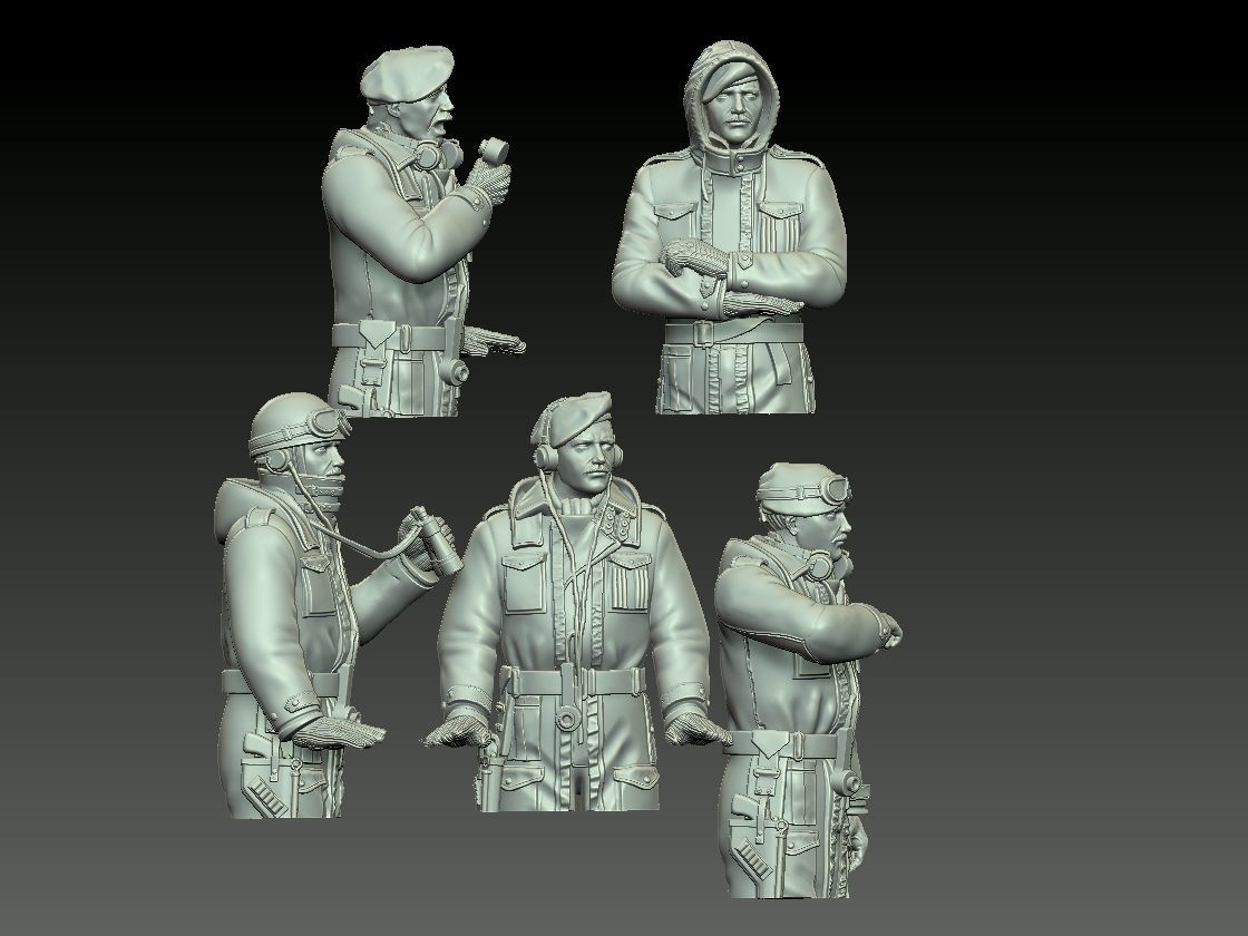 British tank crew ww2 3D print model_11