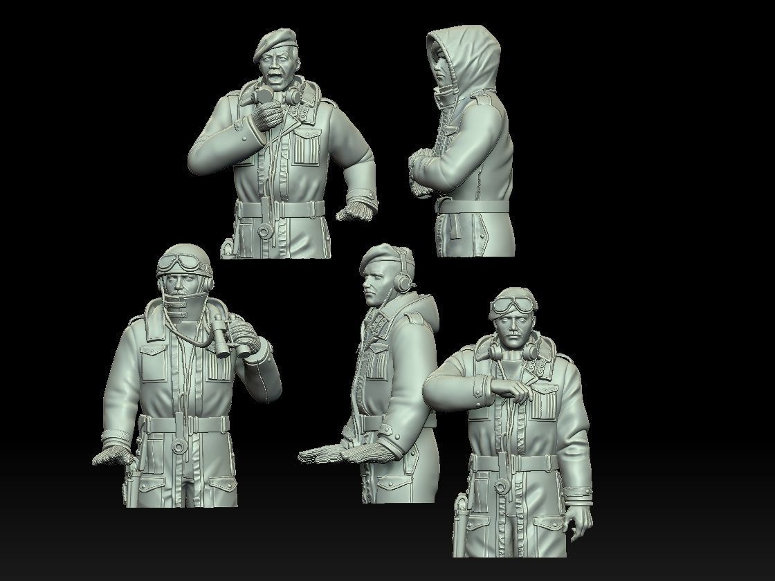 British tank crew ww2 3D print model_8