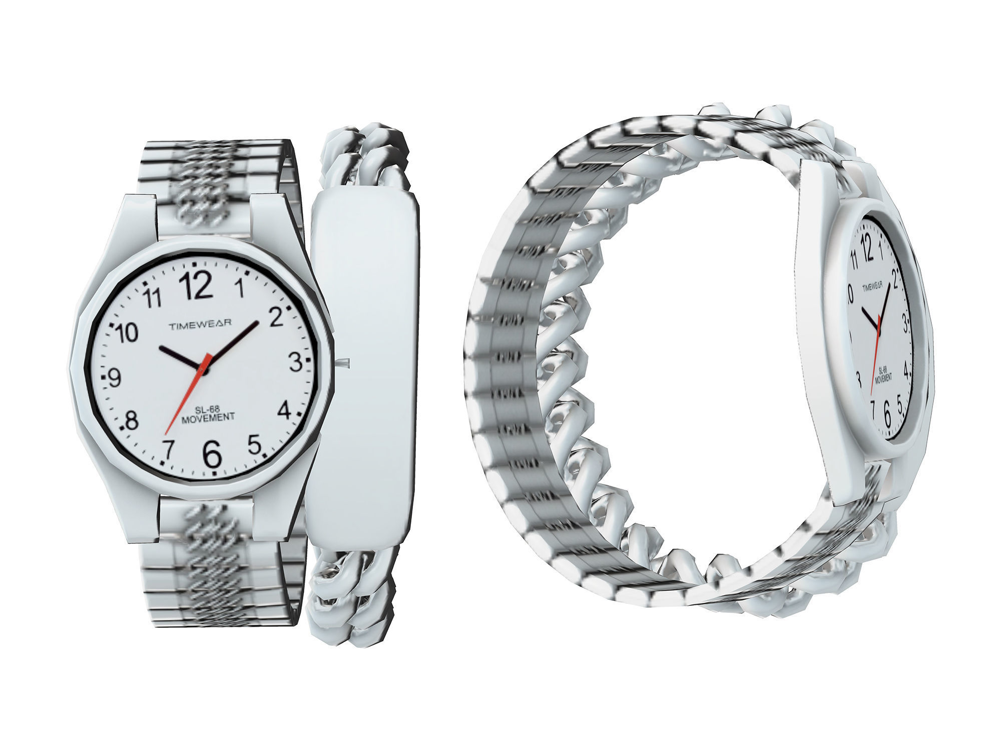 Full Female Rapper Outfit Low-poly 3D model_9