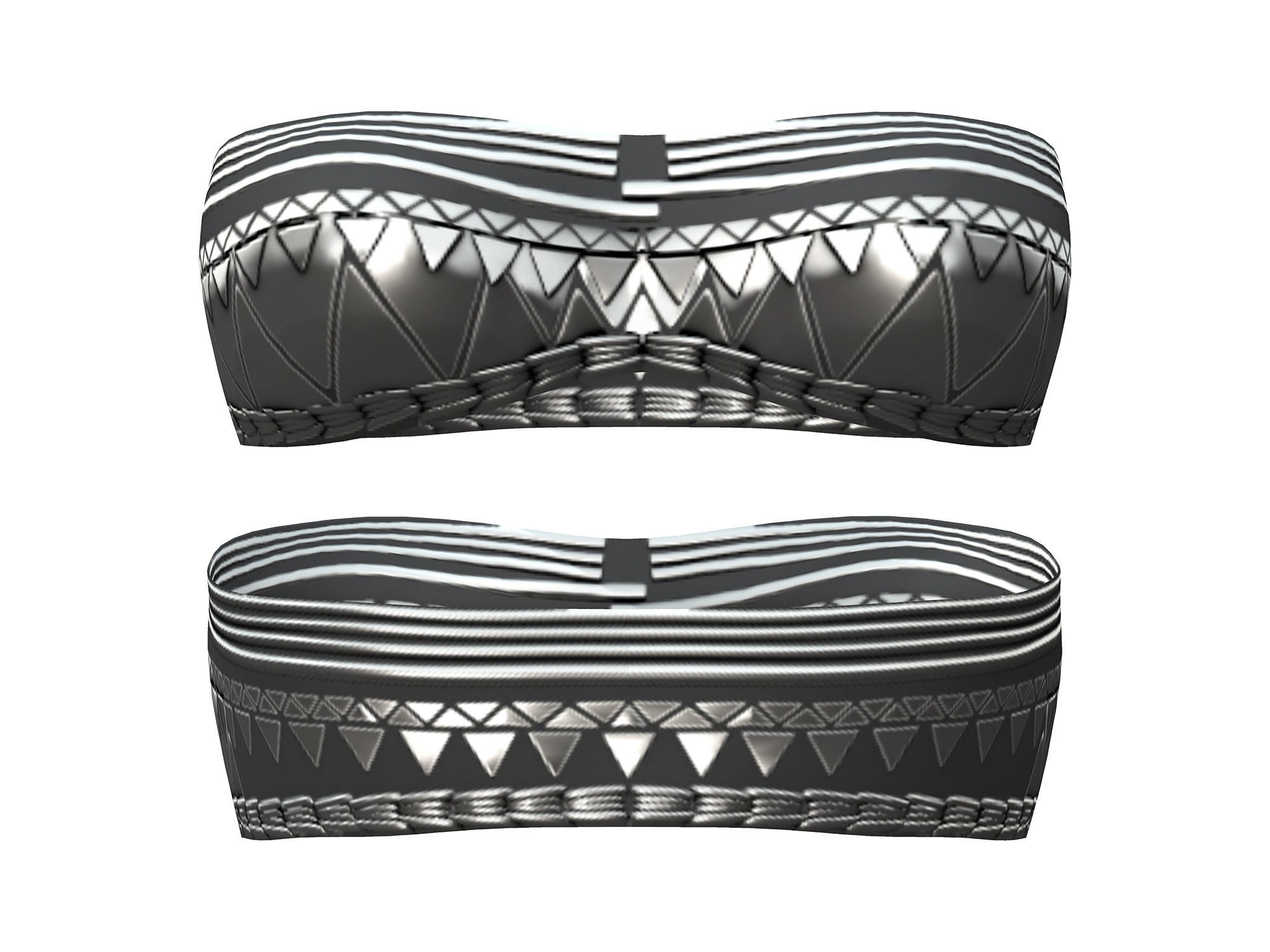 Full Female Rapper Outfit Low-poly 3D model_3