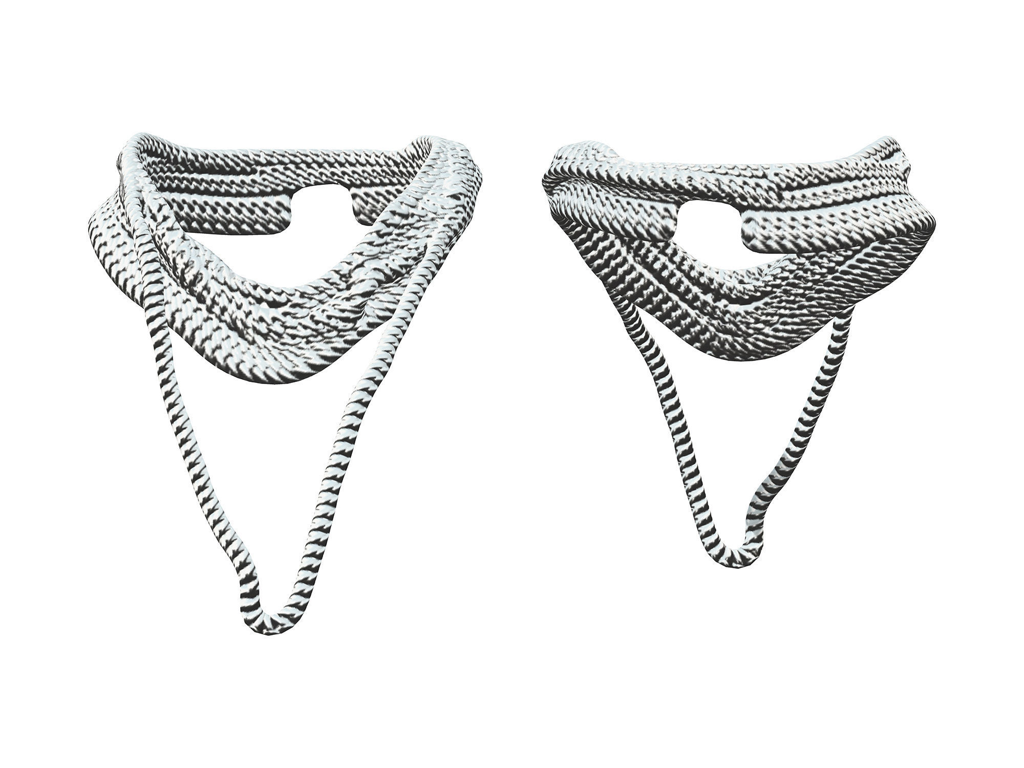 Full Female Rapper Outfit Low-poly 3D model_7