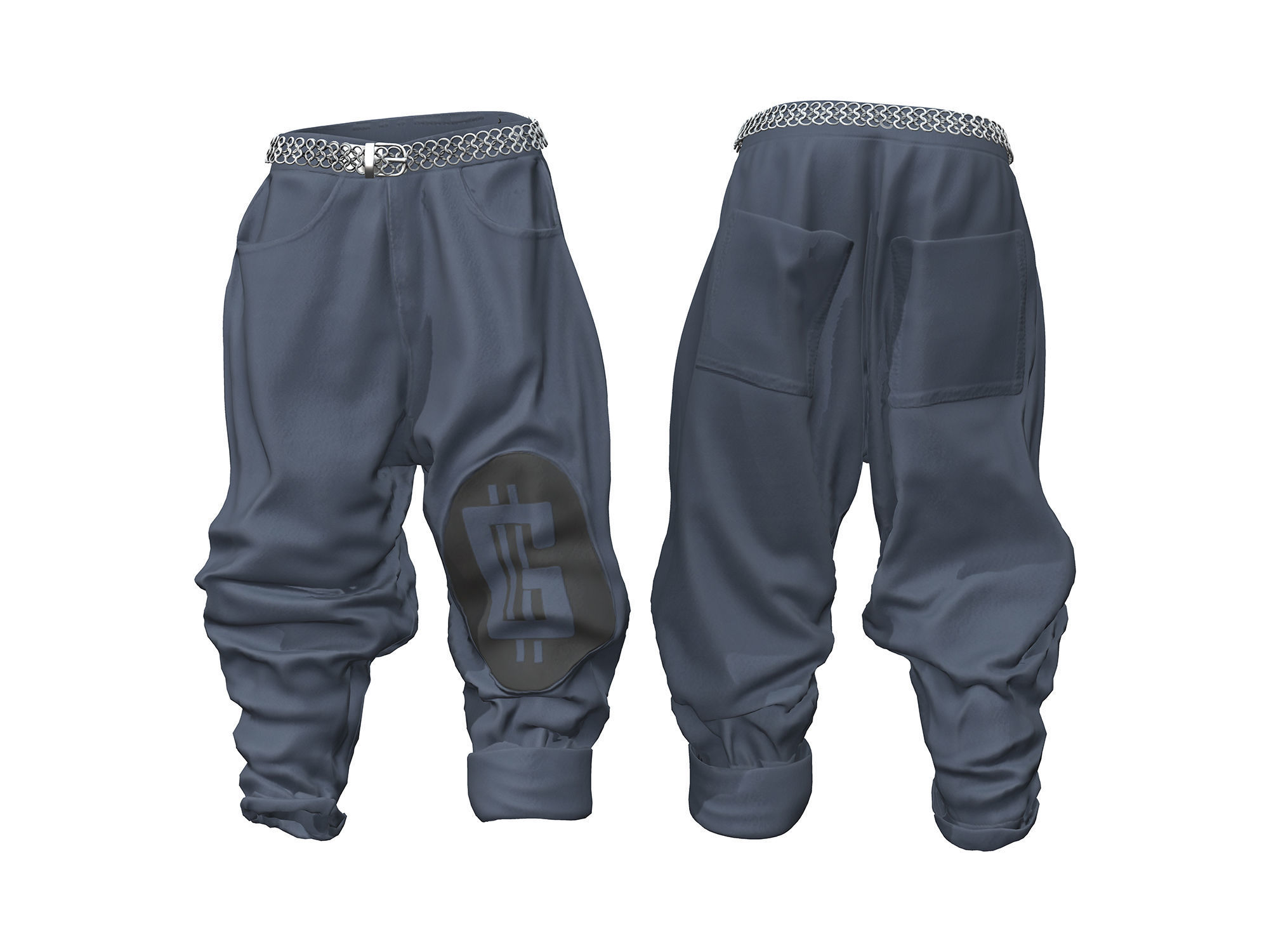 Full Female Rapper Outfit Low-poly 3D model_4