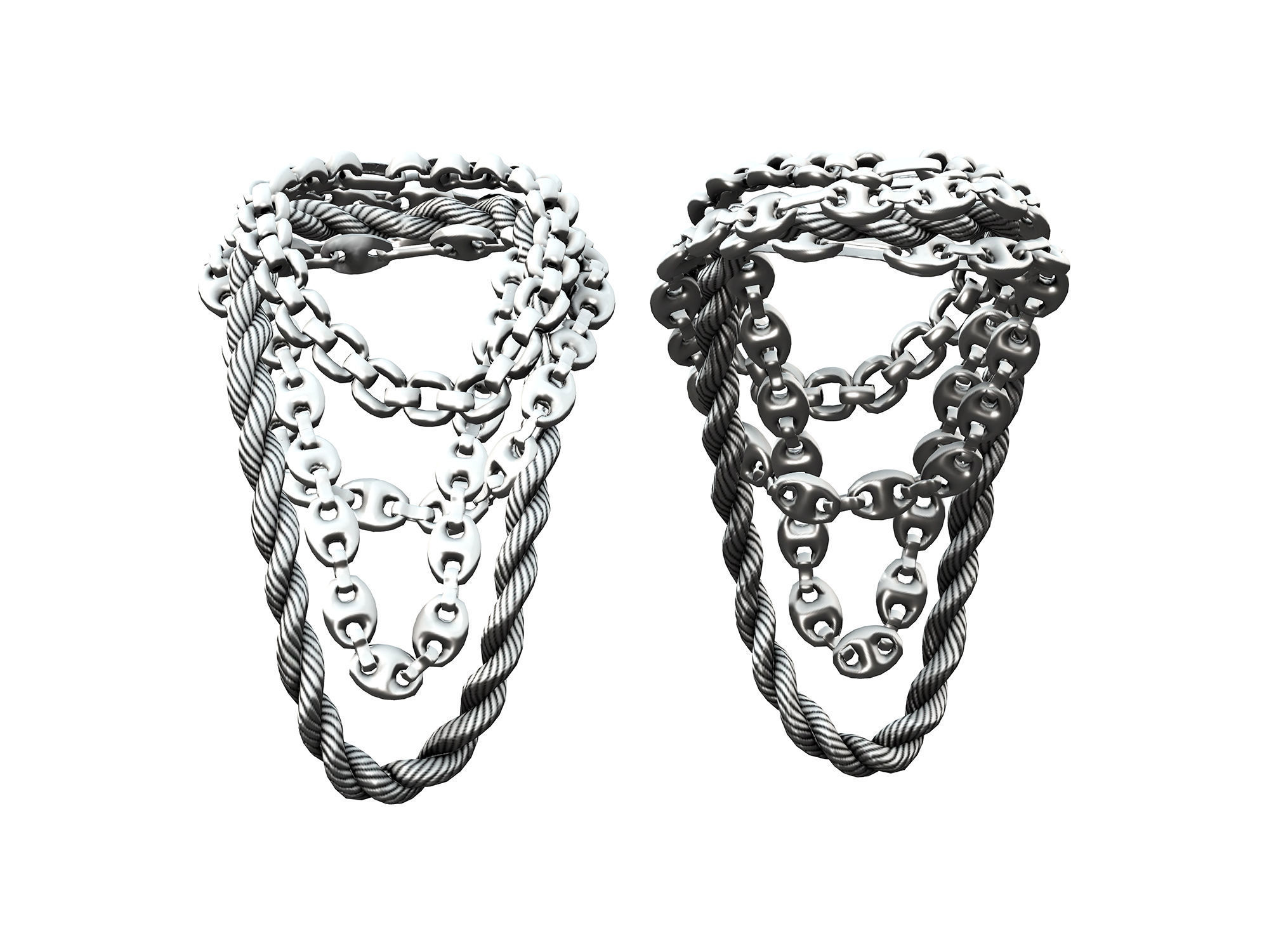 Full Female Rapper Outfit Low-poly 3D model_8