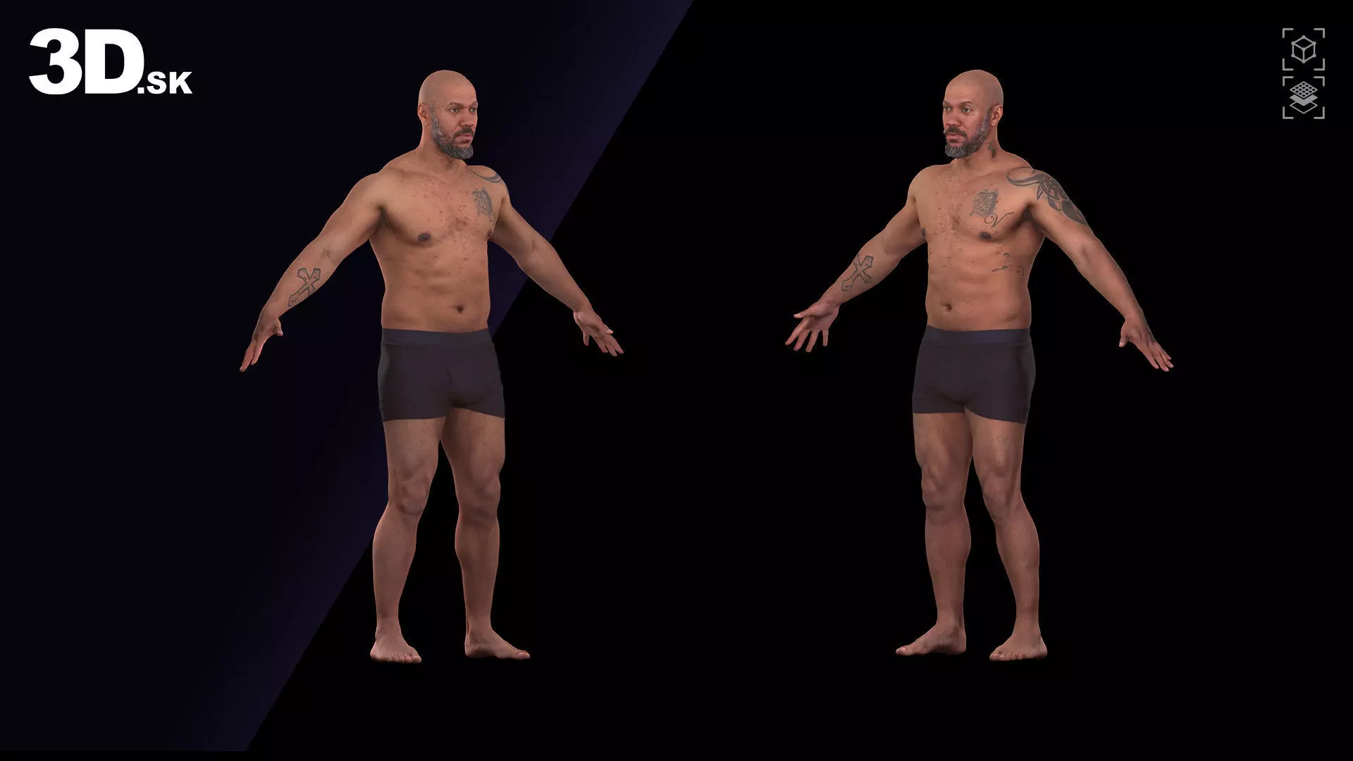 Cleaned A Pose Scan Ron 3D model