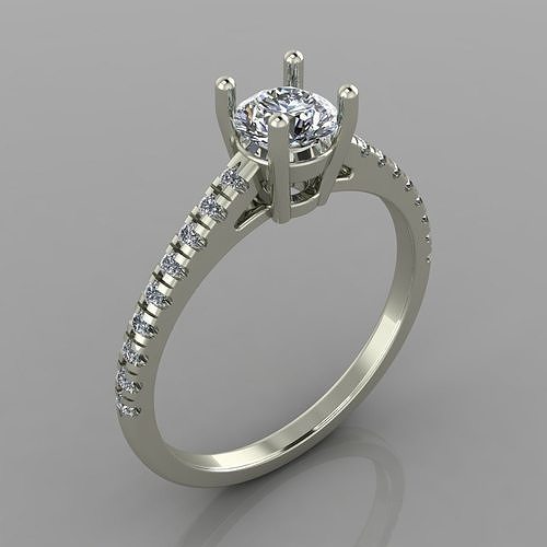 Solitaire Wedding Ring 3d print model 36 3D print model