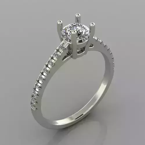 Solitaire Wedding Ring 3d print model 36