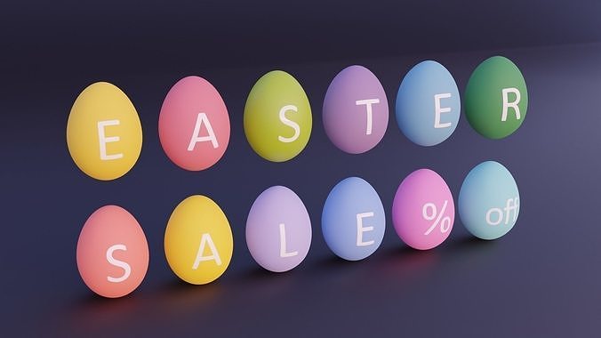 Easter Sale Egg Set 3D model 3D model 6