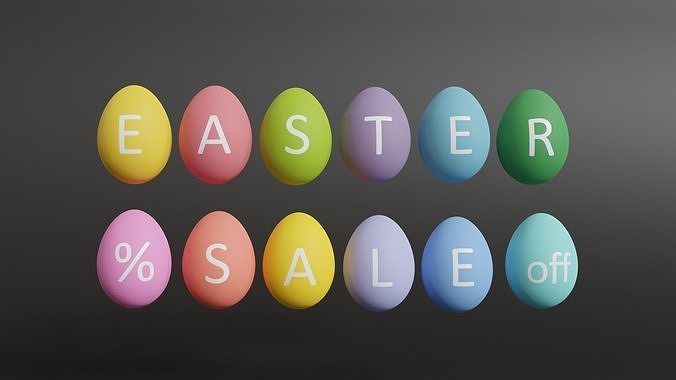 Easter Sale Egg Set 3D model 3D model 2