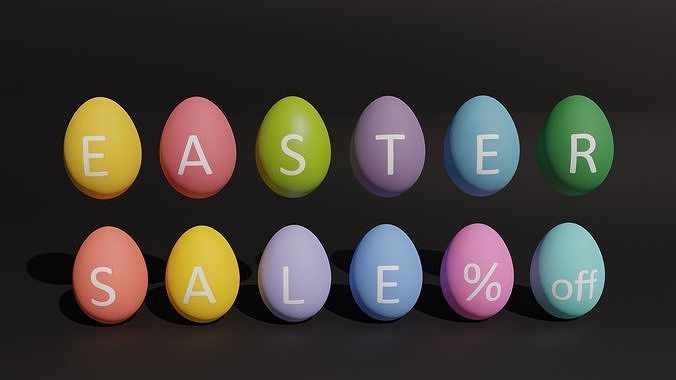 Easter Sale Egg Set 3D model 3D model 4