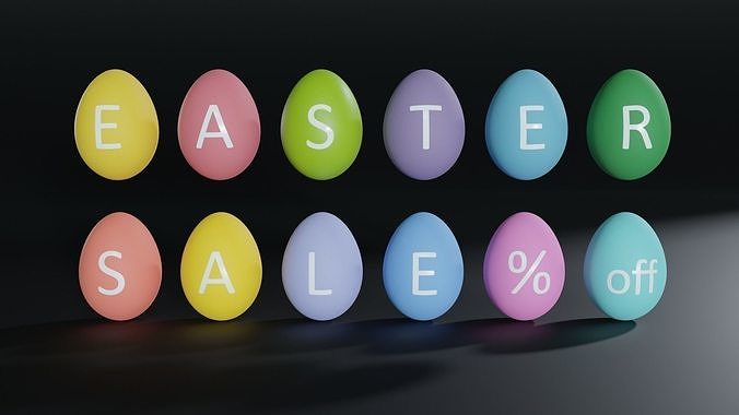 Easter Sale Egg Set 3D model 3D model 5