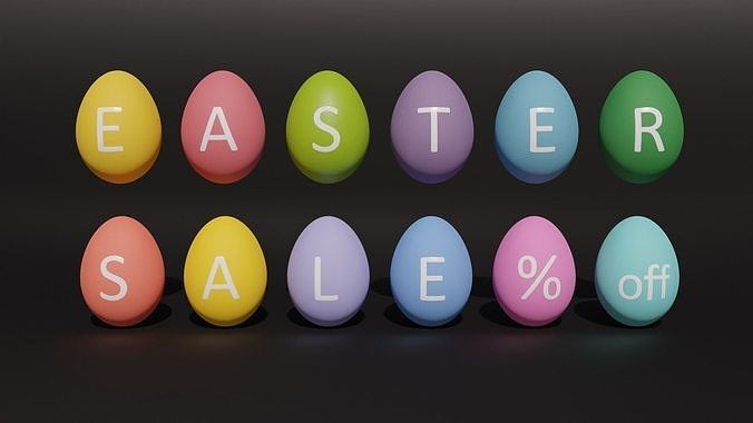 Easter Sale Egg Set 3D model 3D model 7