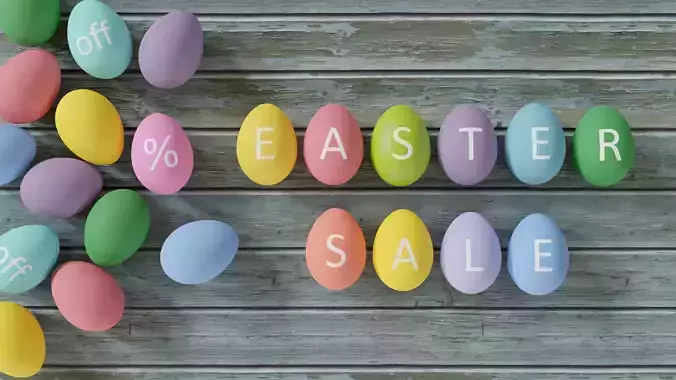 Easter Sale Egg Set 3D model 3D model