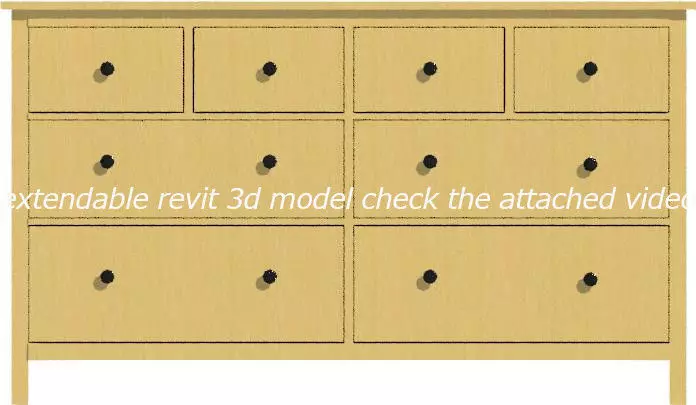 ikea drawer dresser extandable revit model 3D model