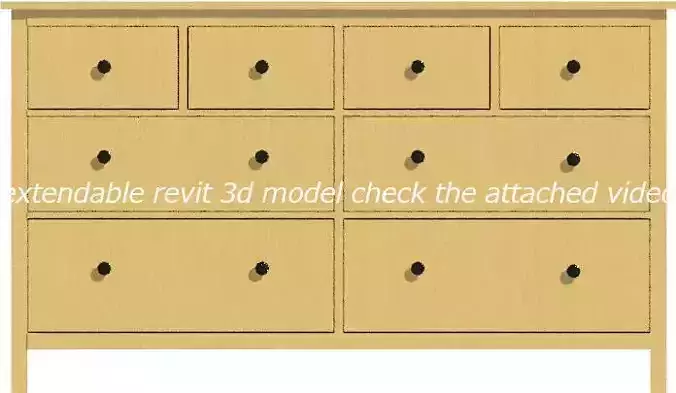 ikea drawer dresser   extandable revit model  3D model