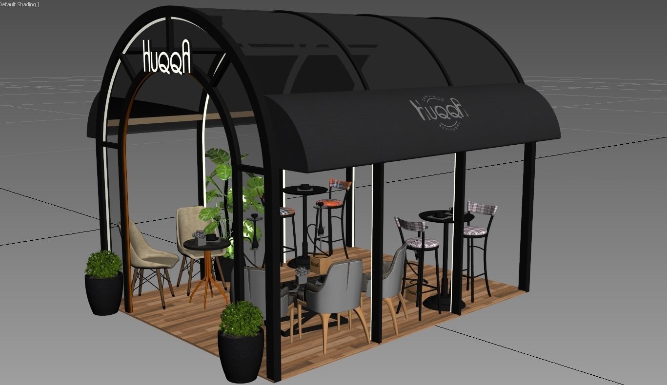 Cafe stand 3d model 3D model NEW Design 3D model_1