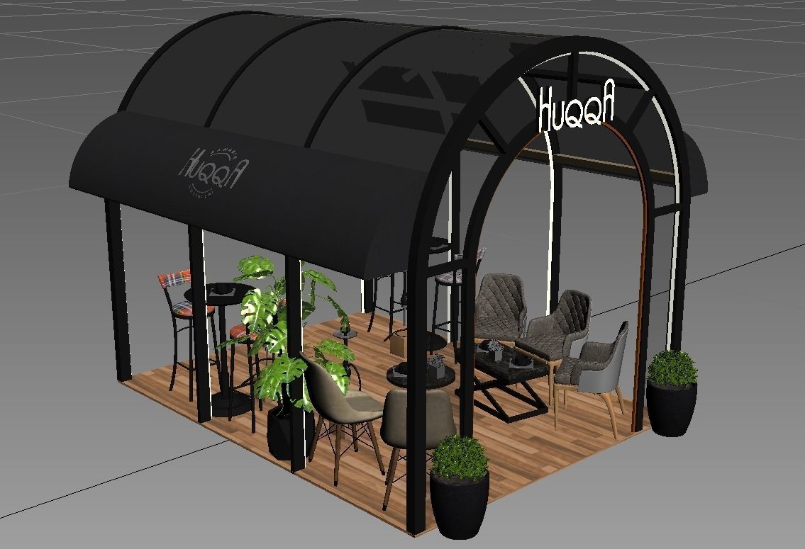 Cafe stand 3d model 3D model NEW Design 3D model_2