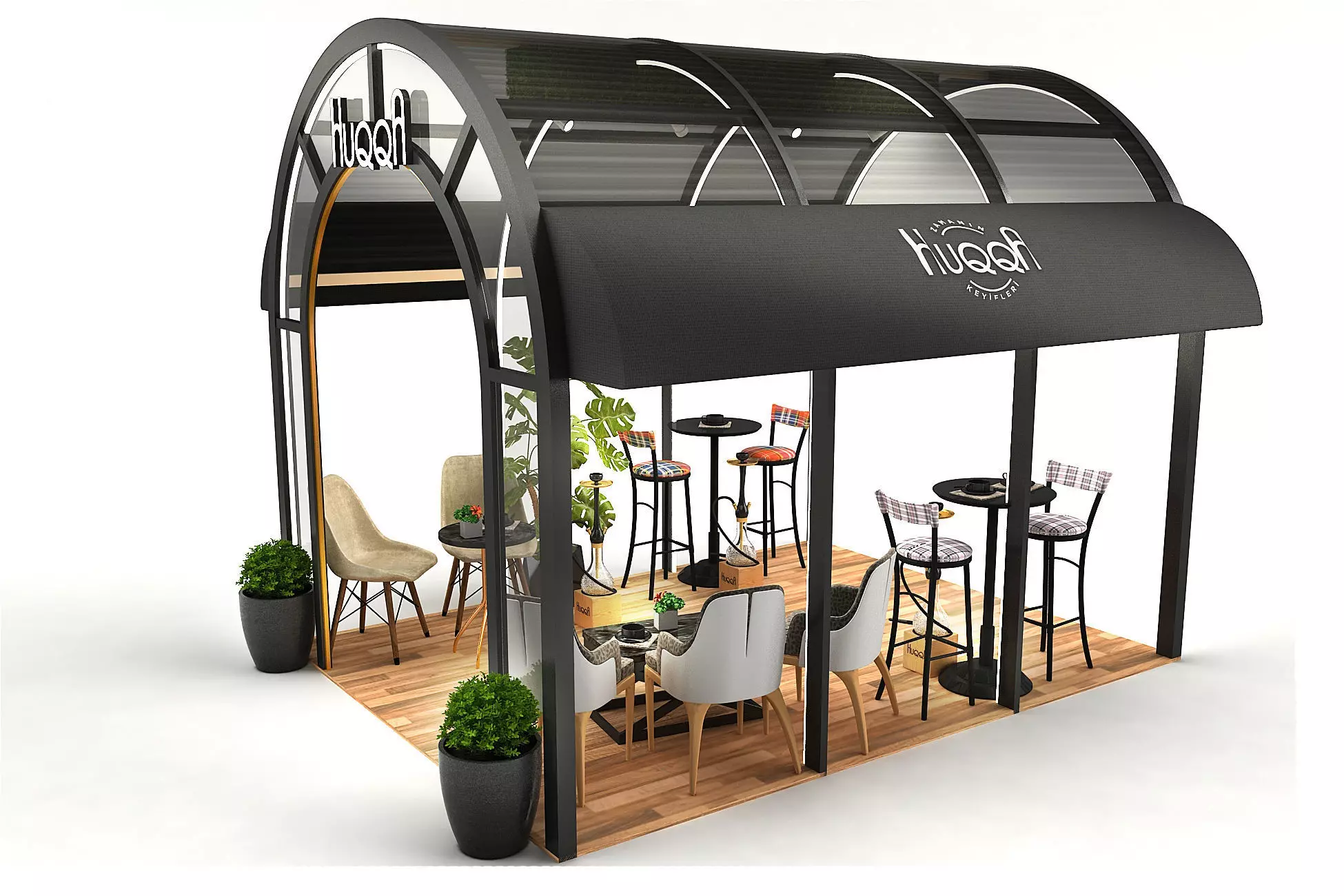 Cafe stand 3d model 3D model NEW Design 3D model_0