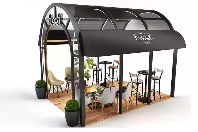 Cafe stand 3d model 3D model NEW Design