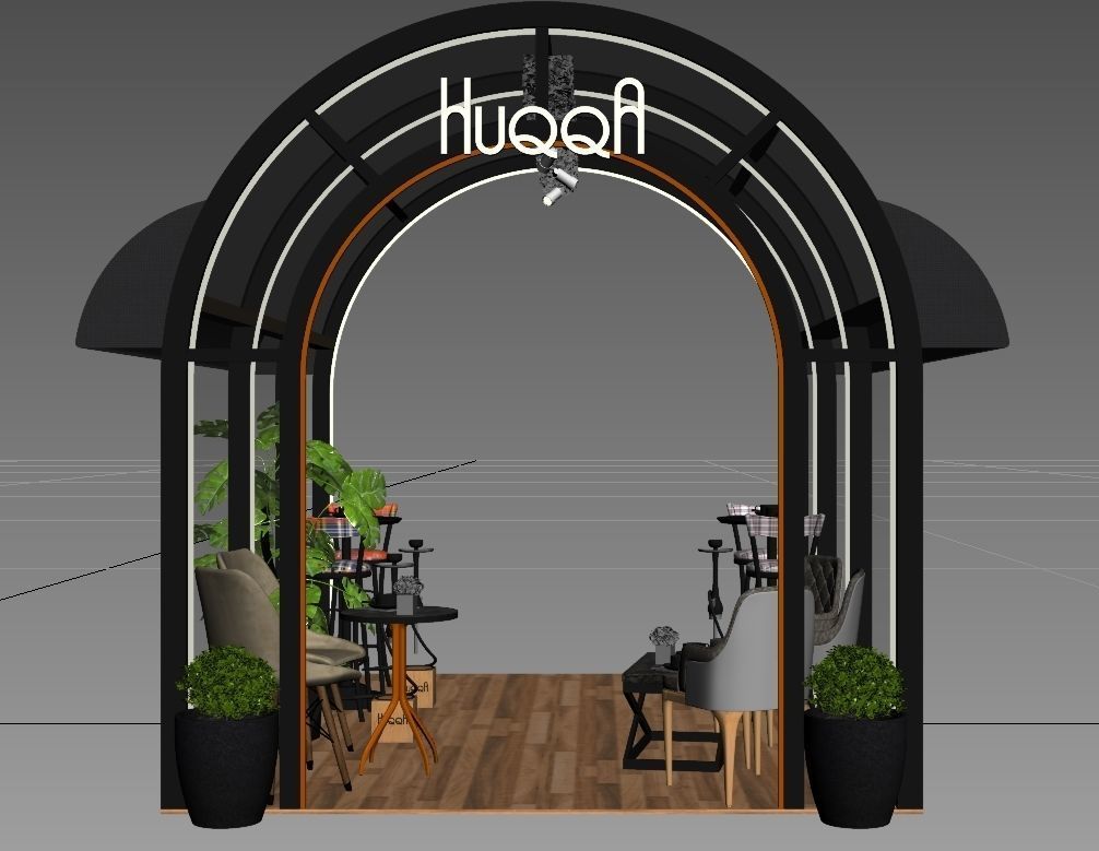 Cafe stand 3d model 3D model NEW Design 3D model_3