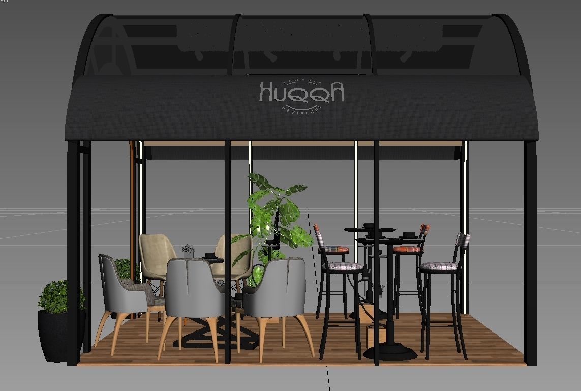 Cafe stand 3d model 3D model NEW Design 3D model_4