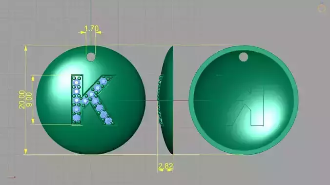 Pingente letra K 3D print model