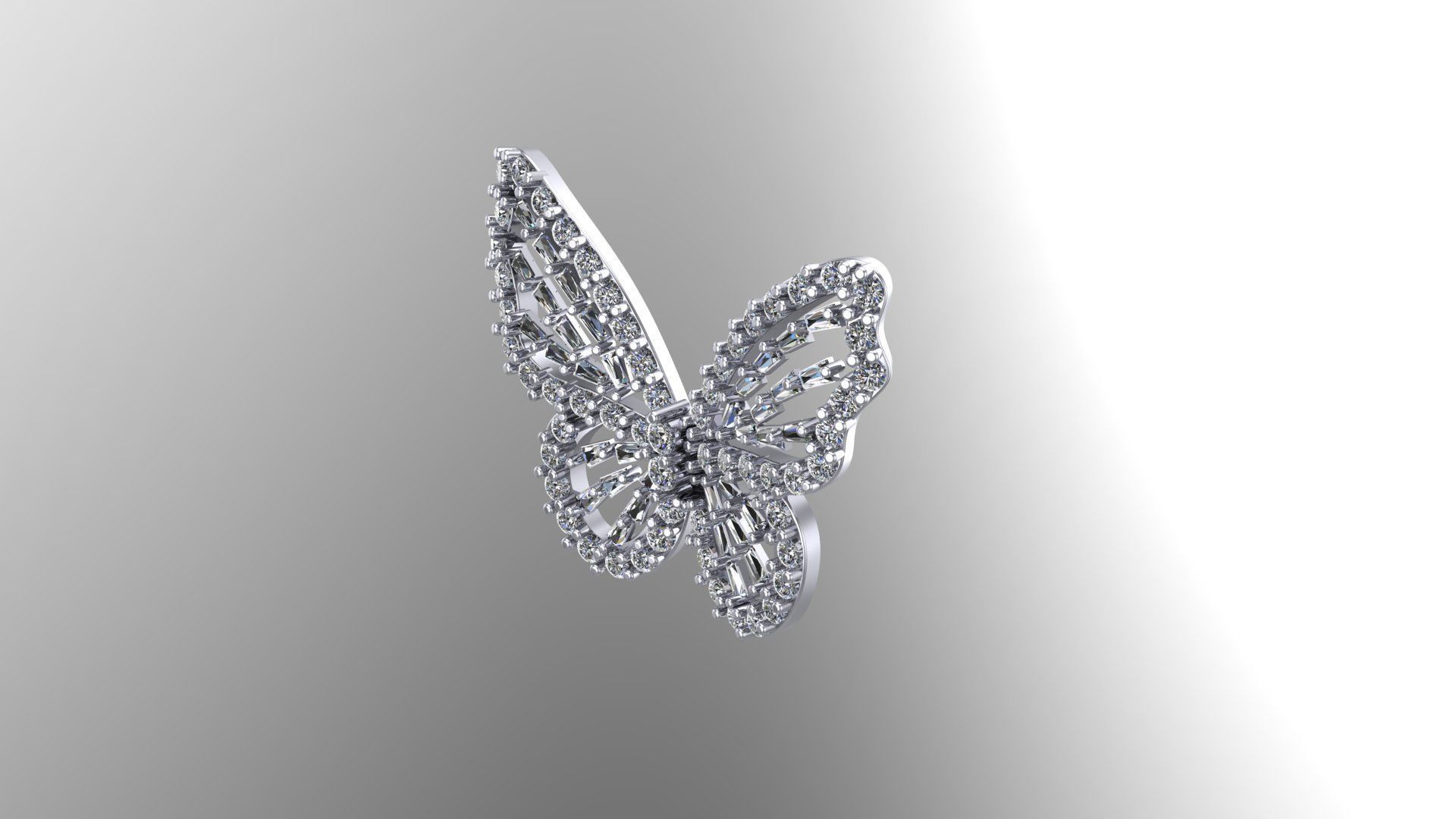 Borboleta cravada para anel  3D print model_1