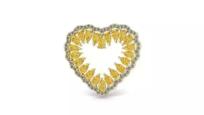 Pingente coracao gota