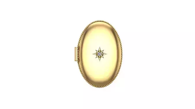 Relicario oval locket gold with diamonds