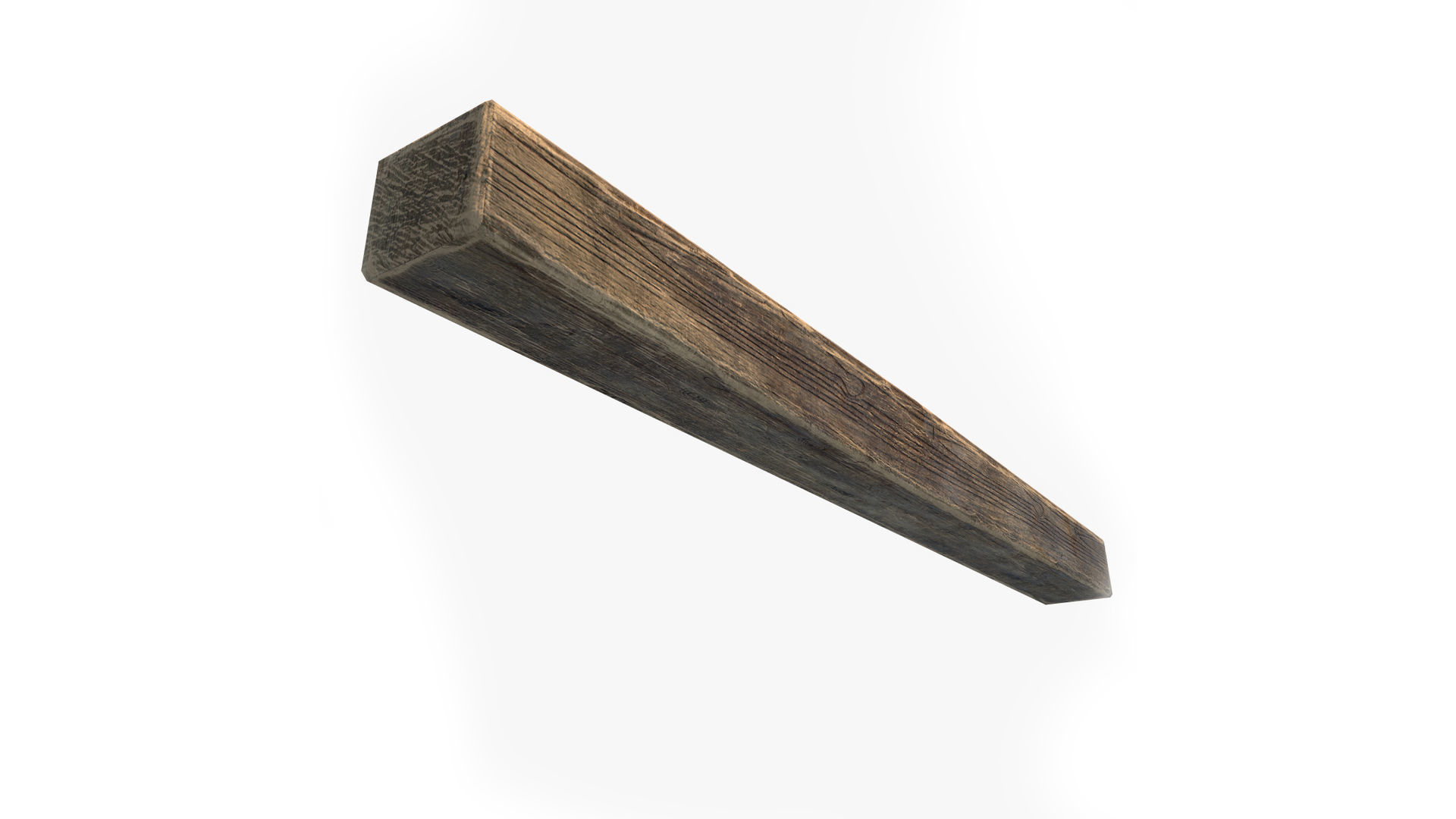 Square Wood Log Low-poly 3D model_2