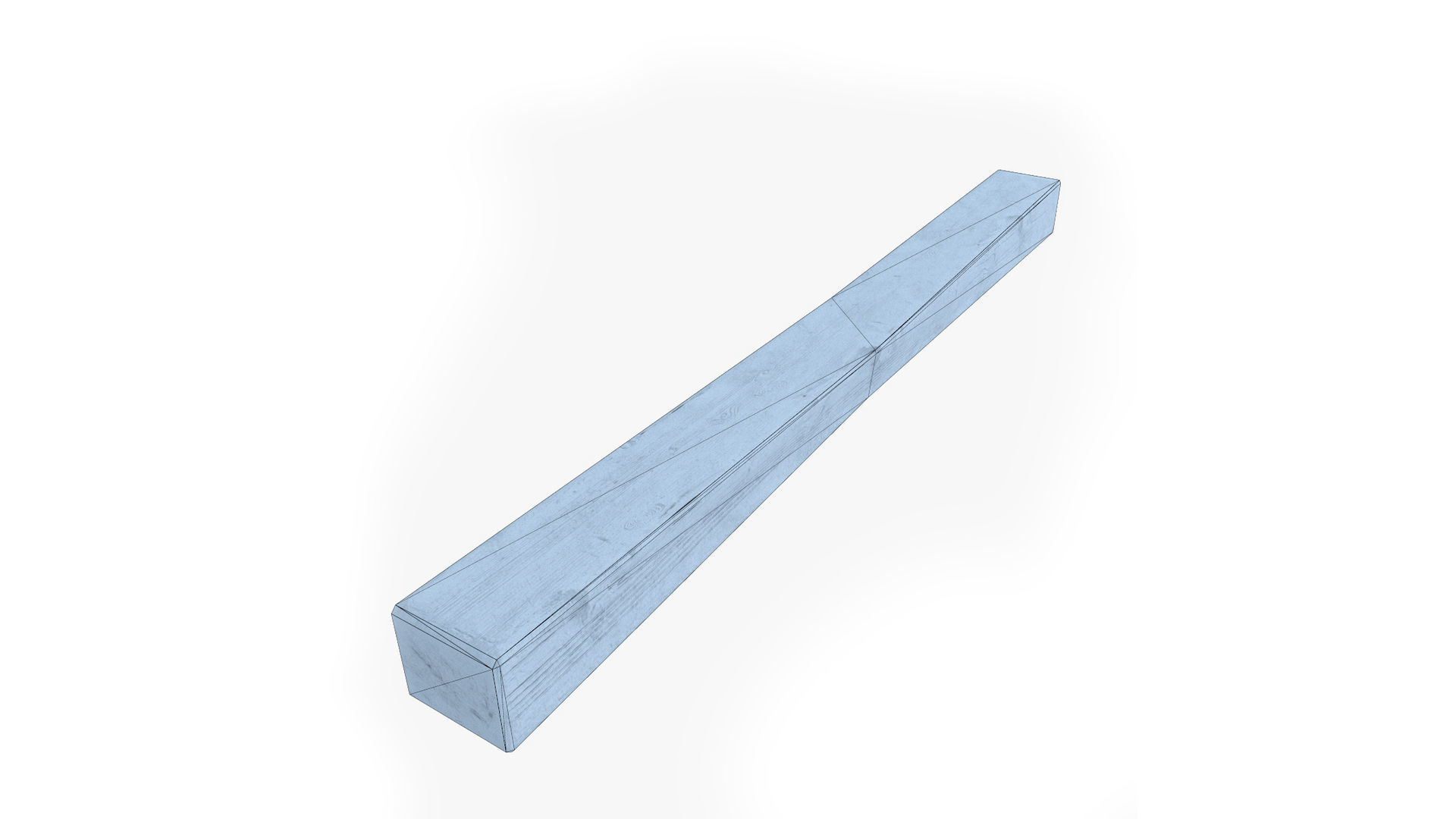 Square Wood Log Low-poly 3D model_3