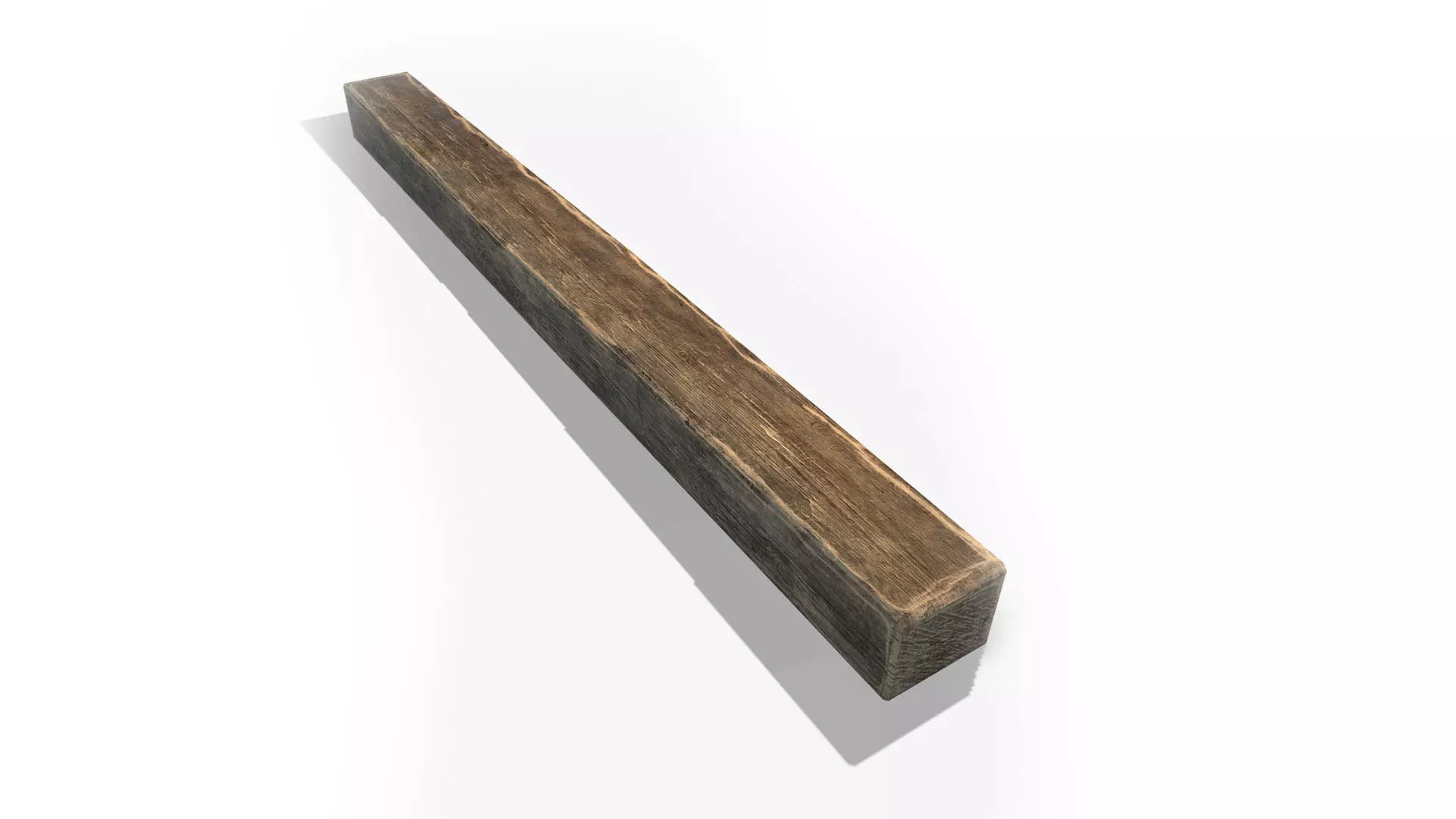Square Wood Log Low-poly 3D model_0