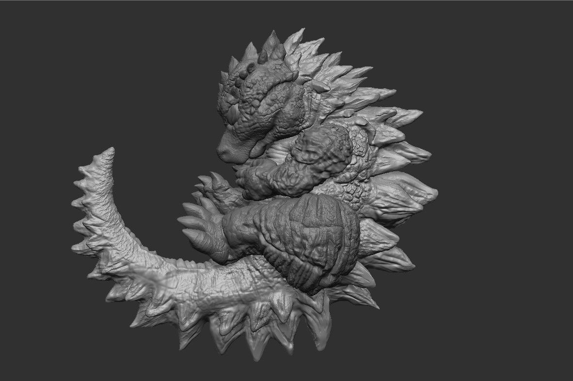 BABY GODZILLA LIGHT 3D print model_2