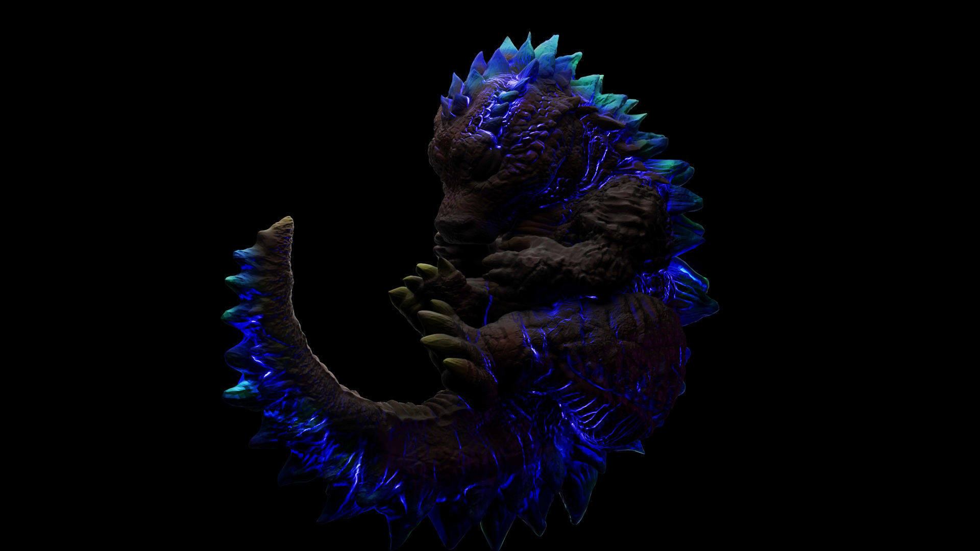 BABY GODZILLA LIGHT 3D print model_3