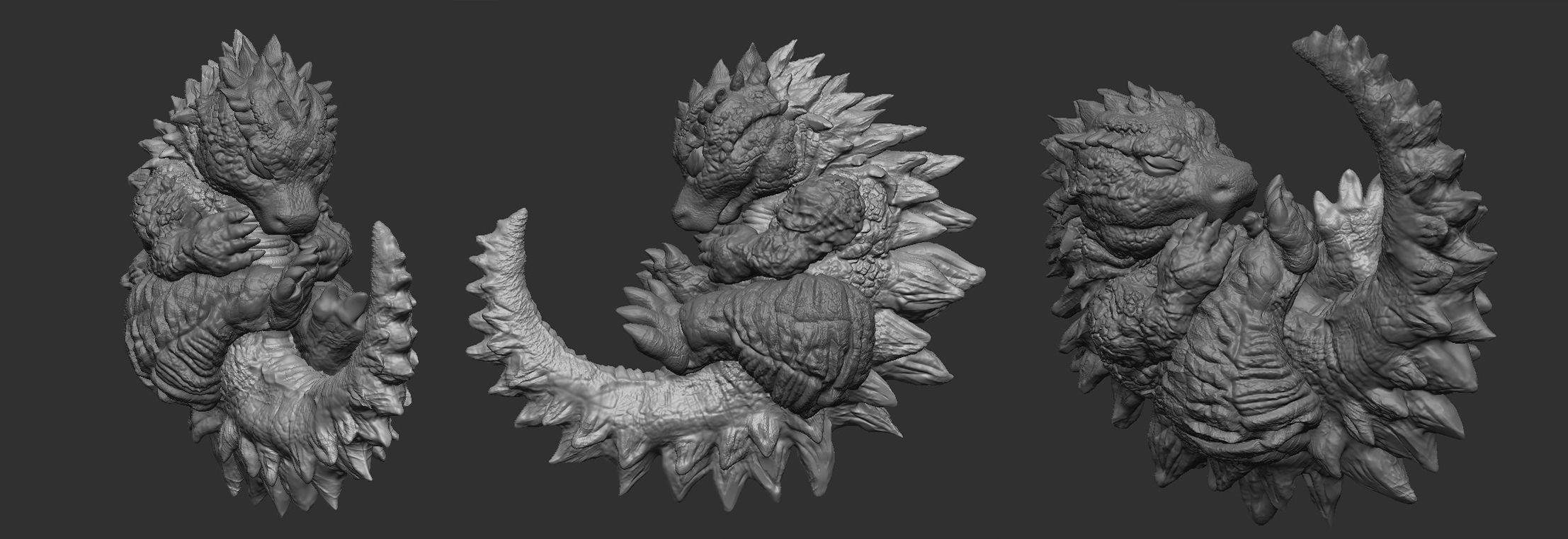 BABY GODZILLA LIGHT 3D print model_1