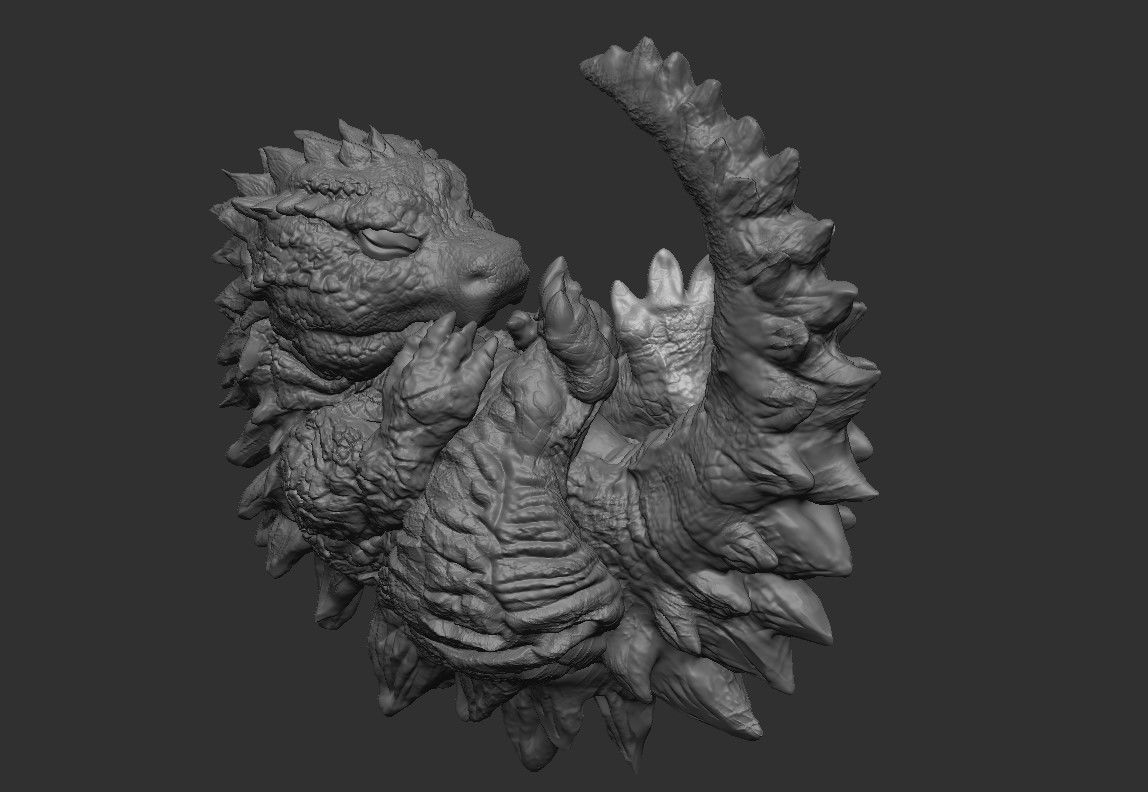 BABY GODZILLA LIGHT 3D print model_4