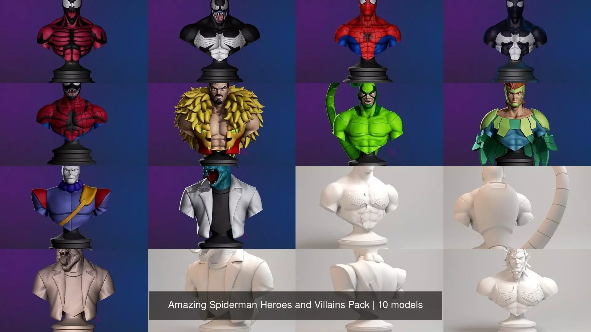 Amazing Spiderman Heroes and Villains Pack 3D Model Collection_0