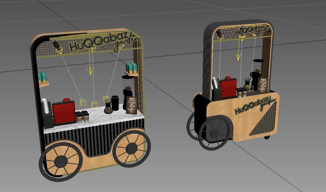 POP Stand 3D model 3D model coffee car new model 3D model_3