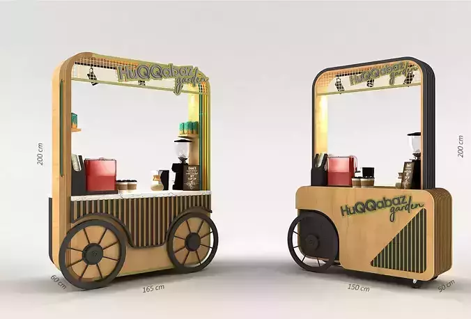 POP Stand 3D model 3D model coffee car new model