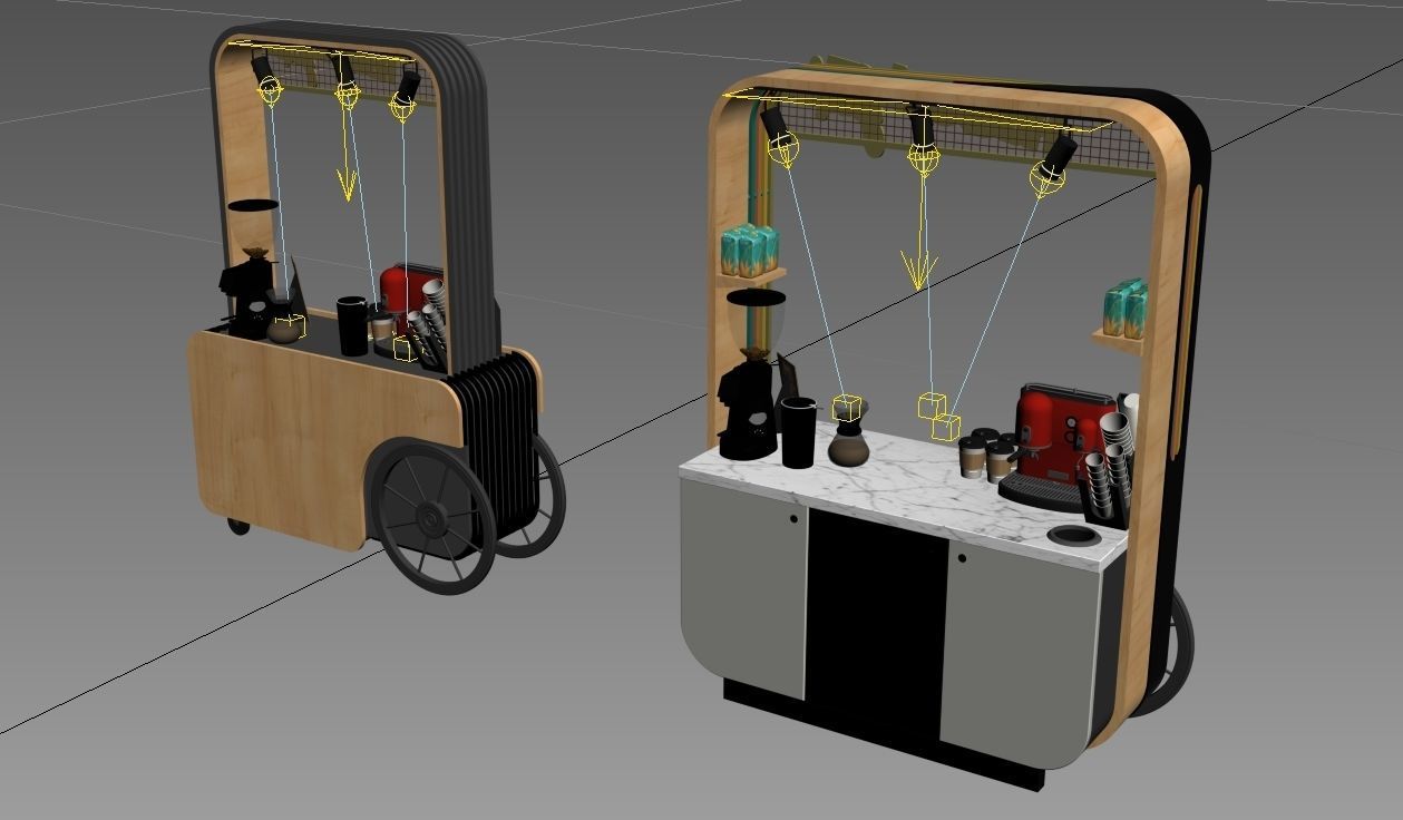 POP Stand 3D model 3D model coffee car new model 3D model_2