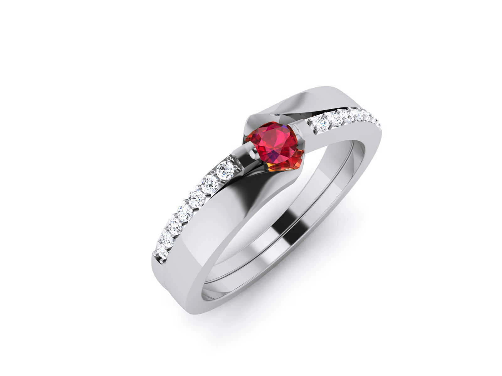 Diamond Band Ring 3dm render detail  3D print model_2