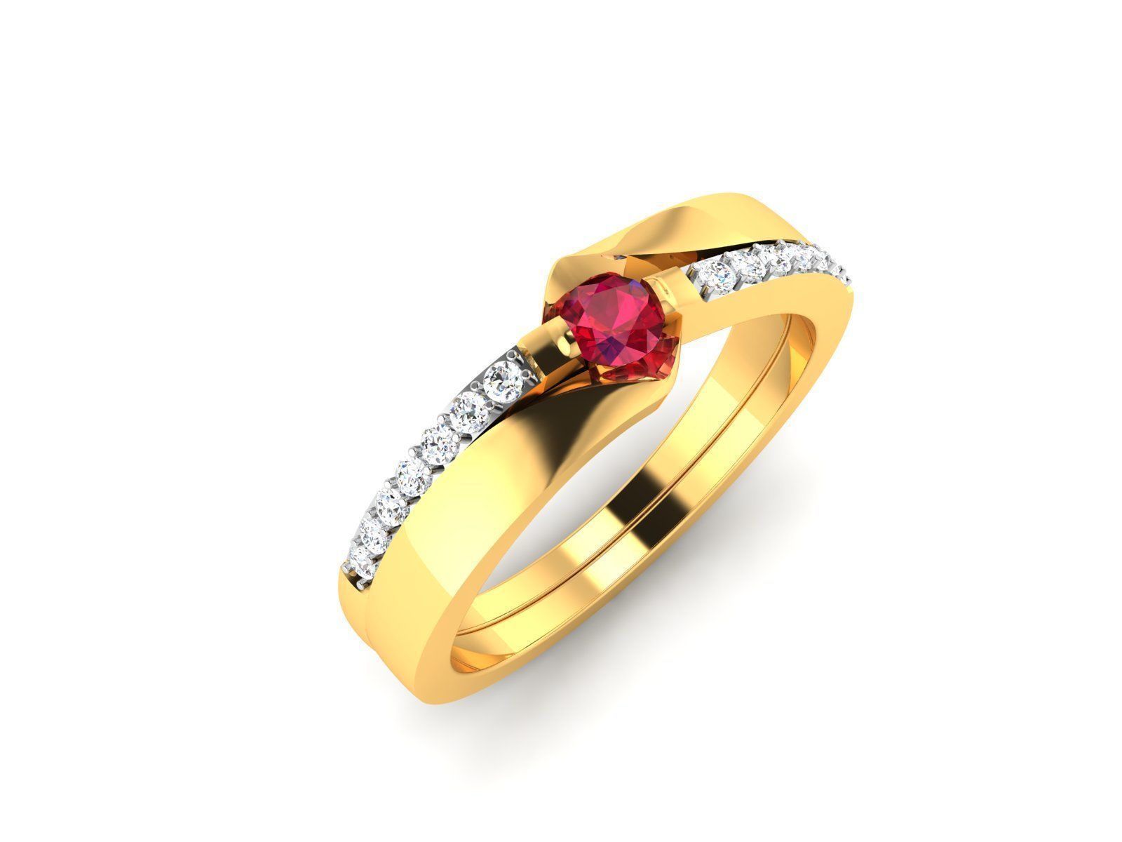 Diamond Band Ring 3dm render detail  3D print model_1