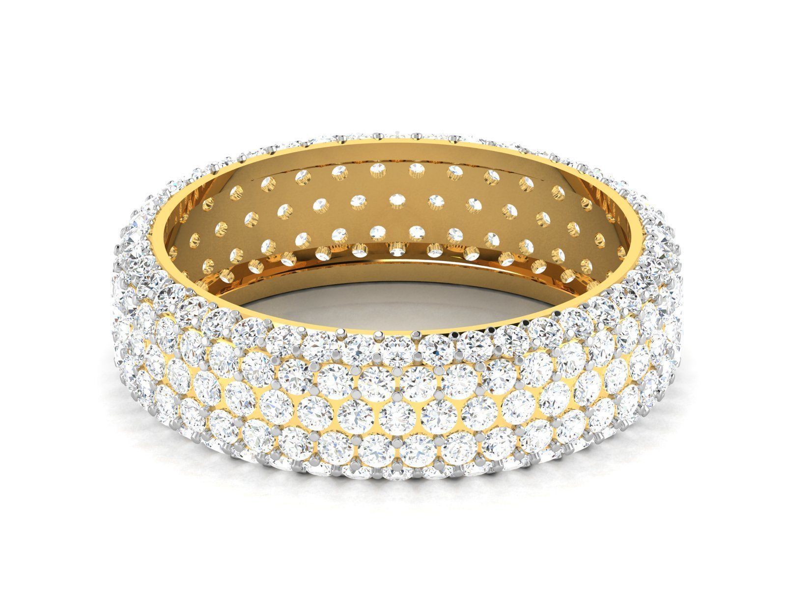 Diamond Band Ring 3dm render detail 3D print model_12