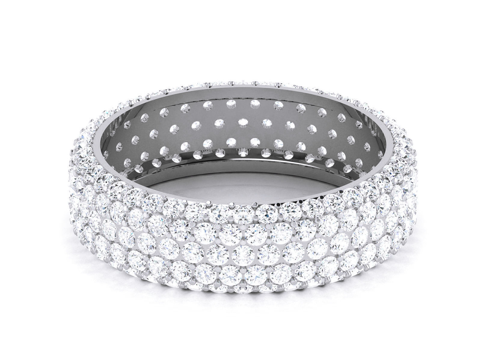 Diamond Band Ring 3dm render detail 3D print model_11