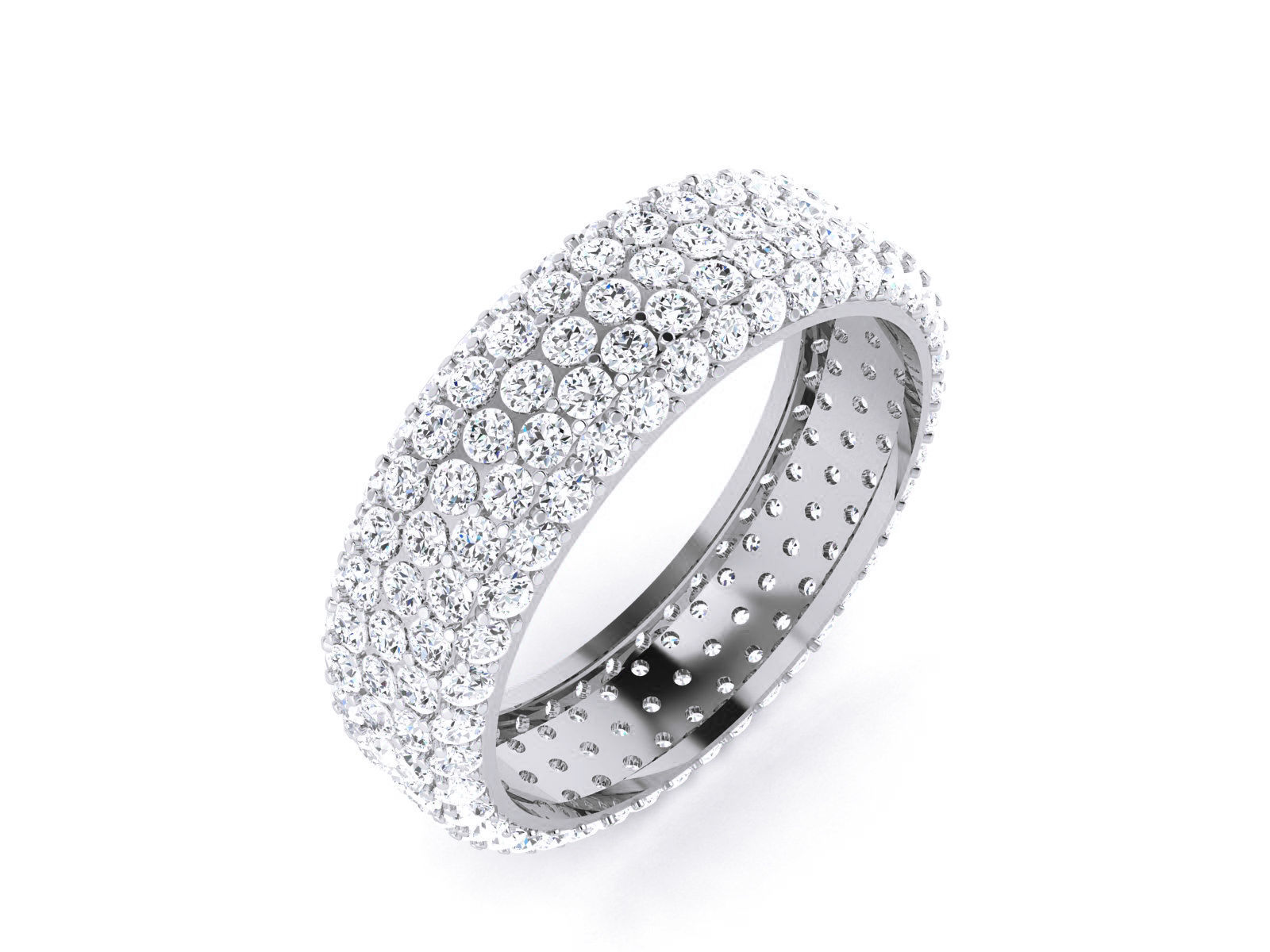 Diamond Band Ring 3dm render detail 3D print model_4