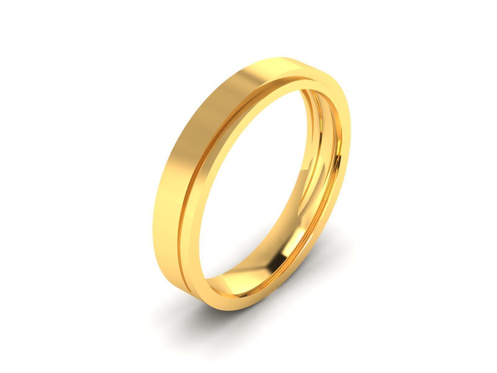 Plain Gold Band Ring 3dm render detail 3D print model_1
