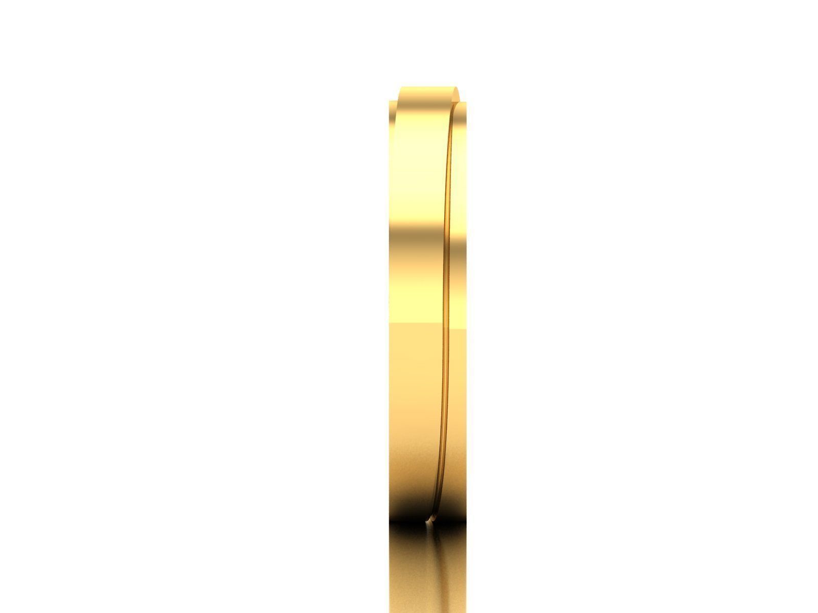 Plain Gold Band Ring 3dm render detail 3D print model_8